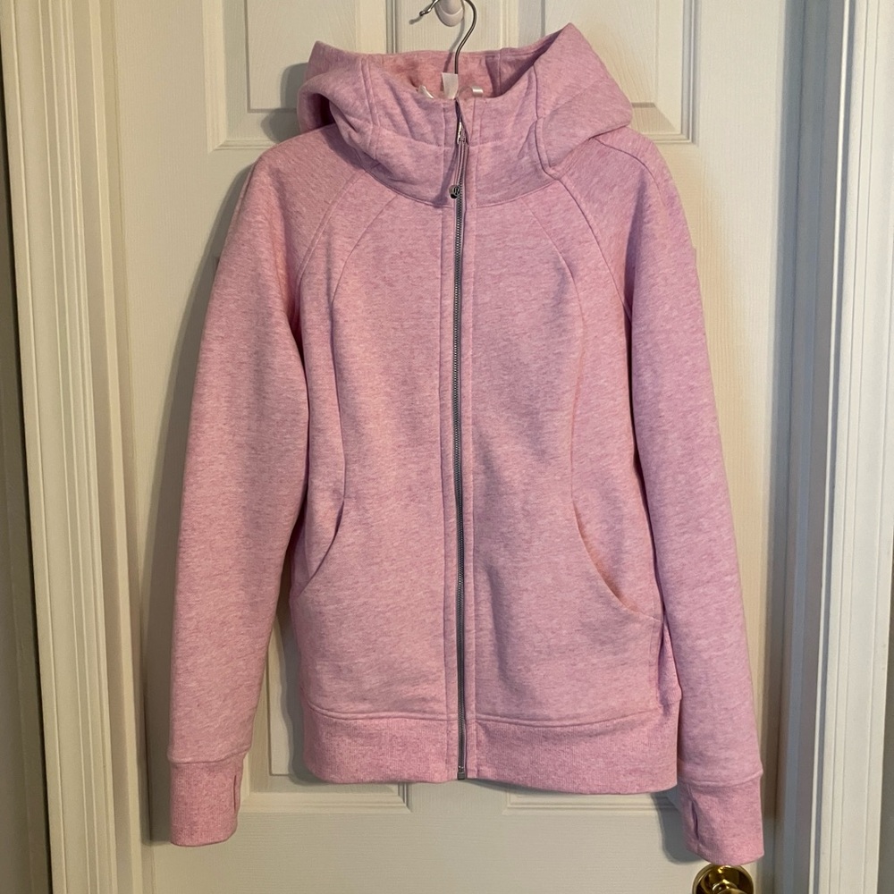 Lululemon Scuba Full-Zip Hoodie in Heathered Vitapink size 10
